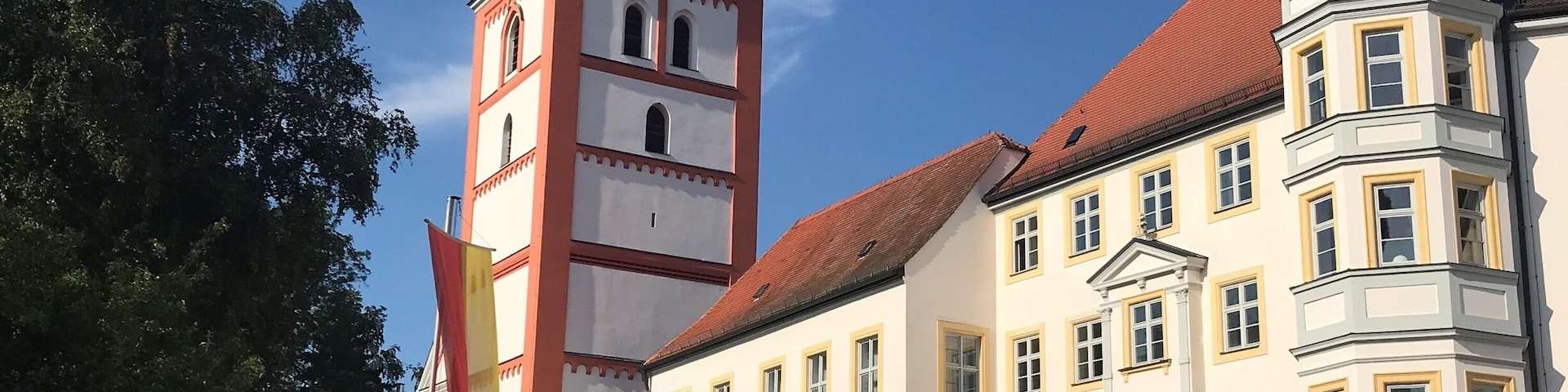 A beautiful Kirche that belongs to a large Benedictine abbey.