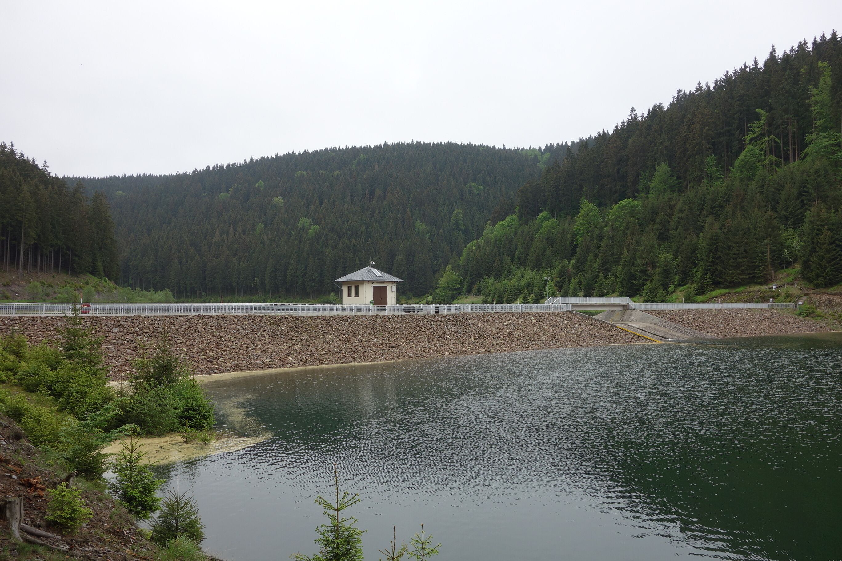 Gräftiegel auxiliary dam of Goldisthal dam, Germany