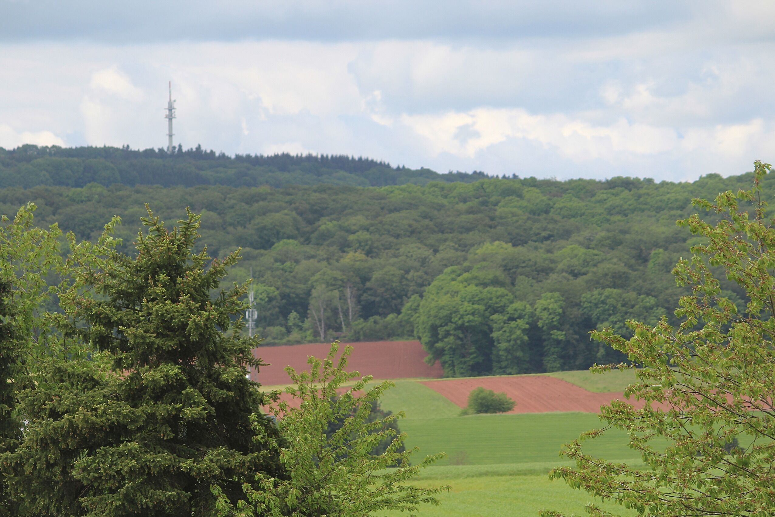 Reisbach (Saarwellingen), view to the mountain Hoxberg