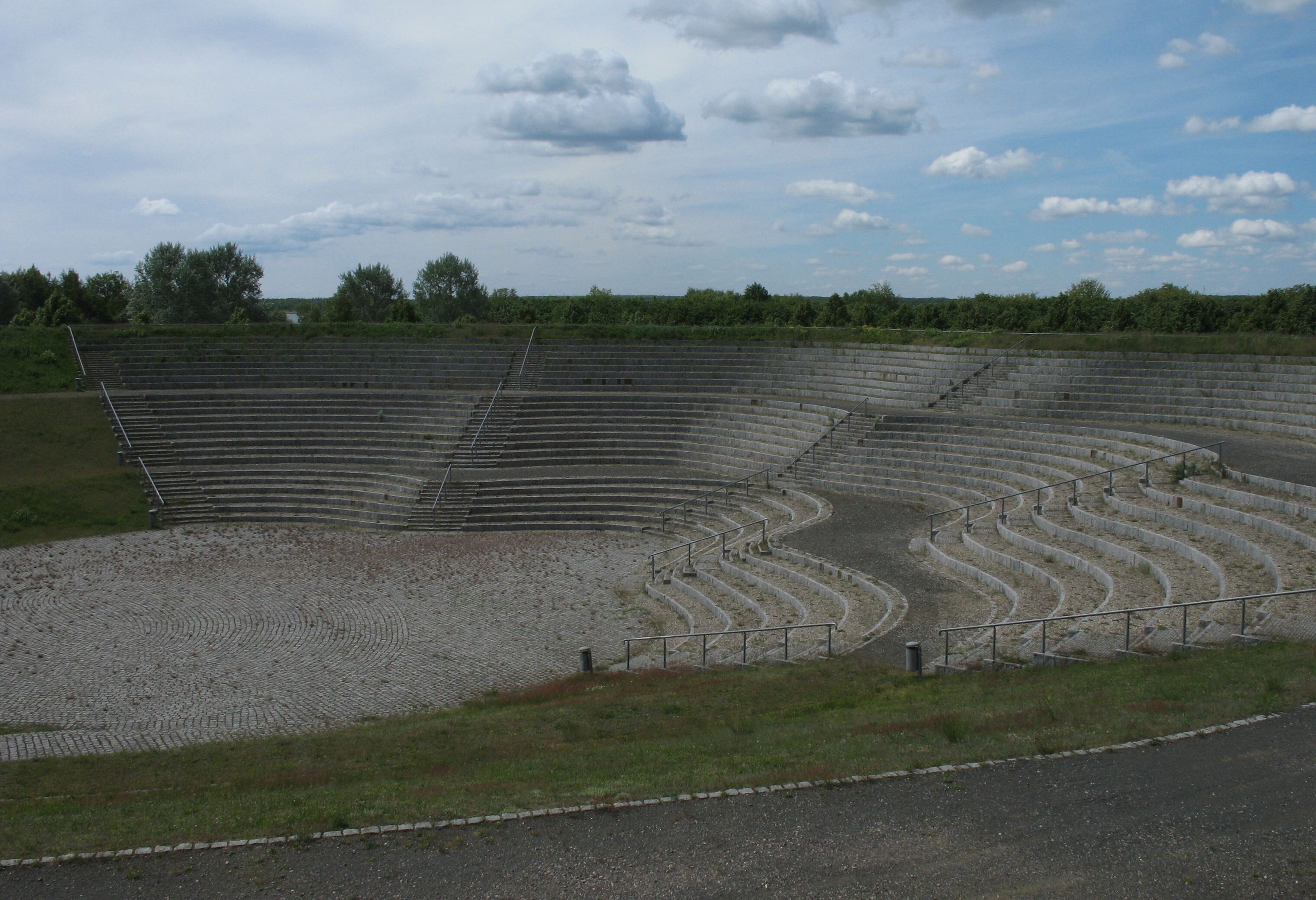 Amphitheatre on Pouch Peninsula in the municipality Muldestausee in Saxony-Anhalt, Germany