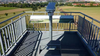 Limes Blick Öhringen; Blick von der oberen Plattform nach Norden über Öhringen zum Limes Blick Zweiflingen