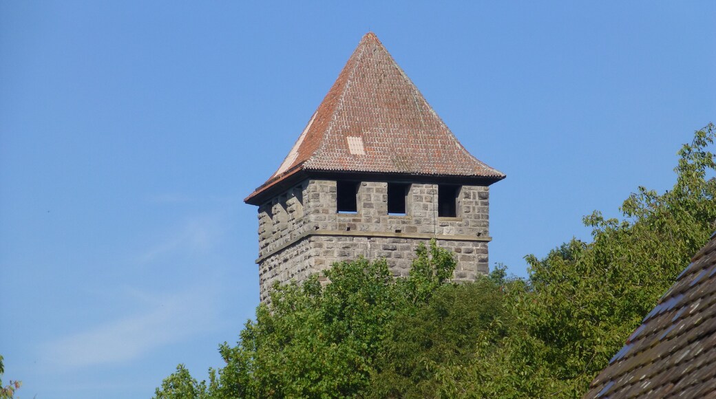 Bergfried Burg Lichtenberg; Detailansicht vom Zugangsweg aus ostsüdöstlicher Richtung