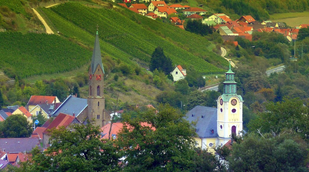 Die Kirchturmspitzen von Obermoschel
