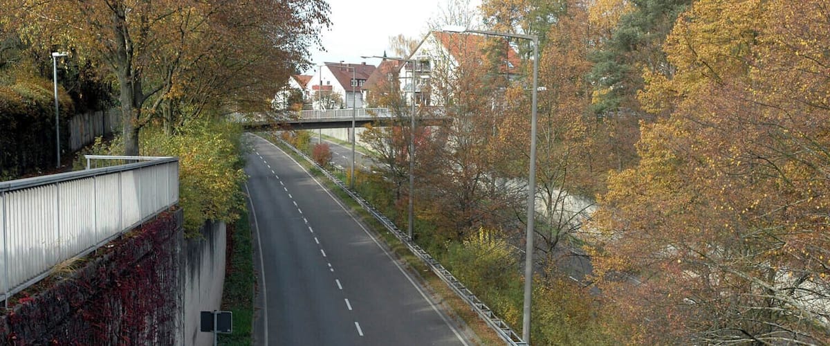 Peregrina street in Stuttgart-Sonnenberg near B 27.