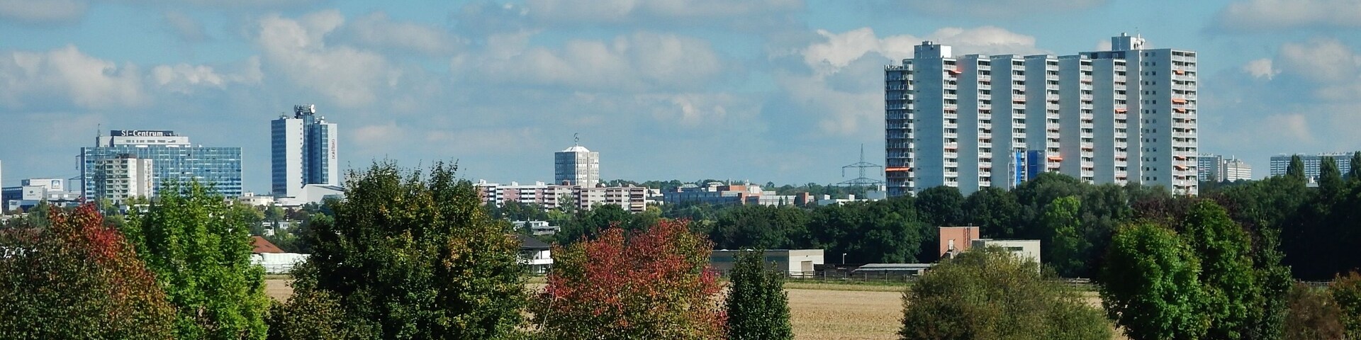 Blick Richtung Osten (SI-Centrum, Daimler-Zentrale, Fasanenhof, ...)