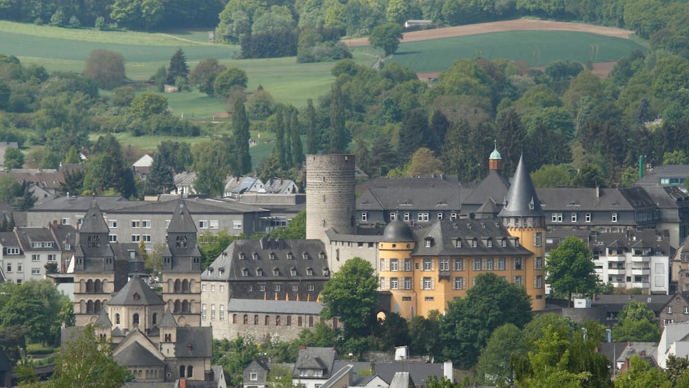 aerial view of Mayen from the castle
