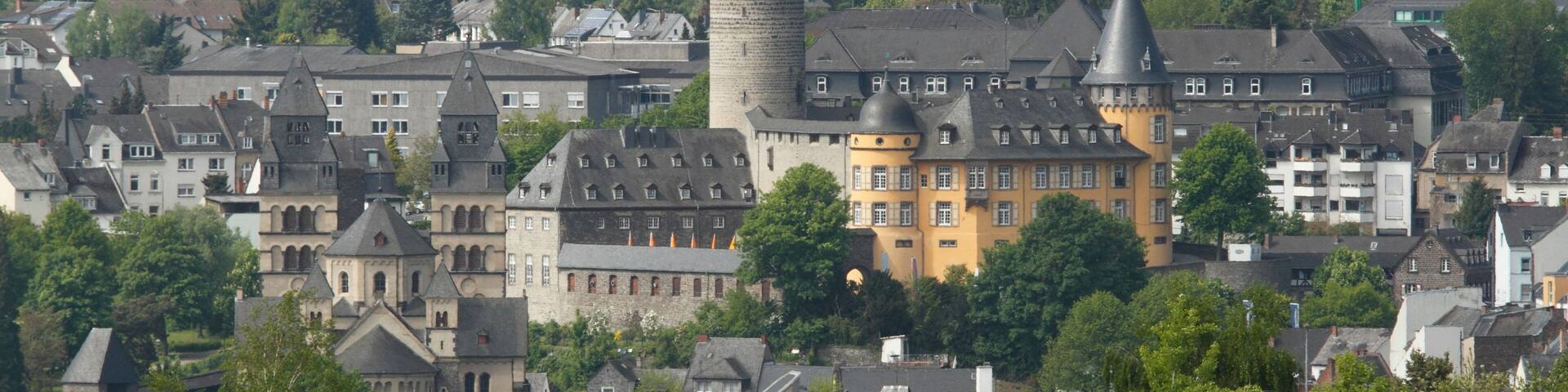 aerial view of Mayen from the castle