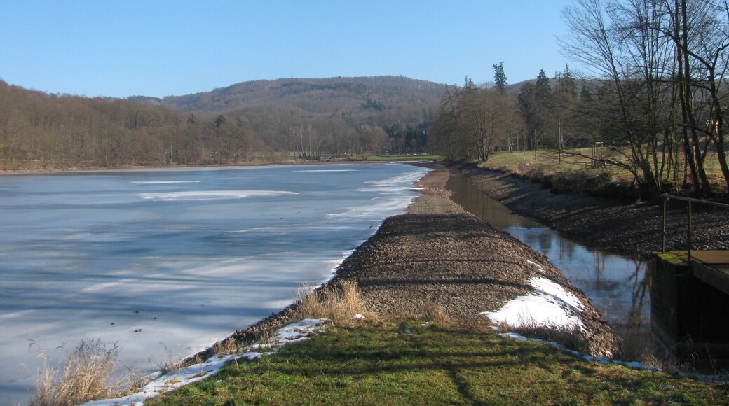 die Elte wird um den Wilhelmsthaler See herum geleitet, nur bei Hochwasser wird der See geflutet, dieser hat infolgedessen die Funktion eines Rückhaltebeckens für die Elte