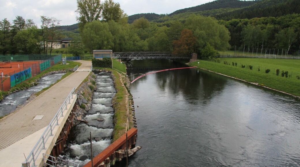 Fischtreppe/Umgehungsgerinne am Stausee Obermaubach, Kreuzau