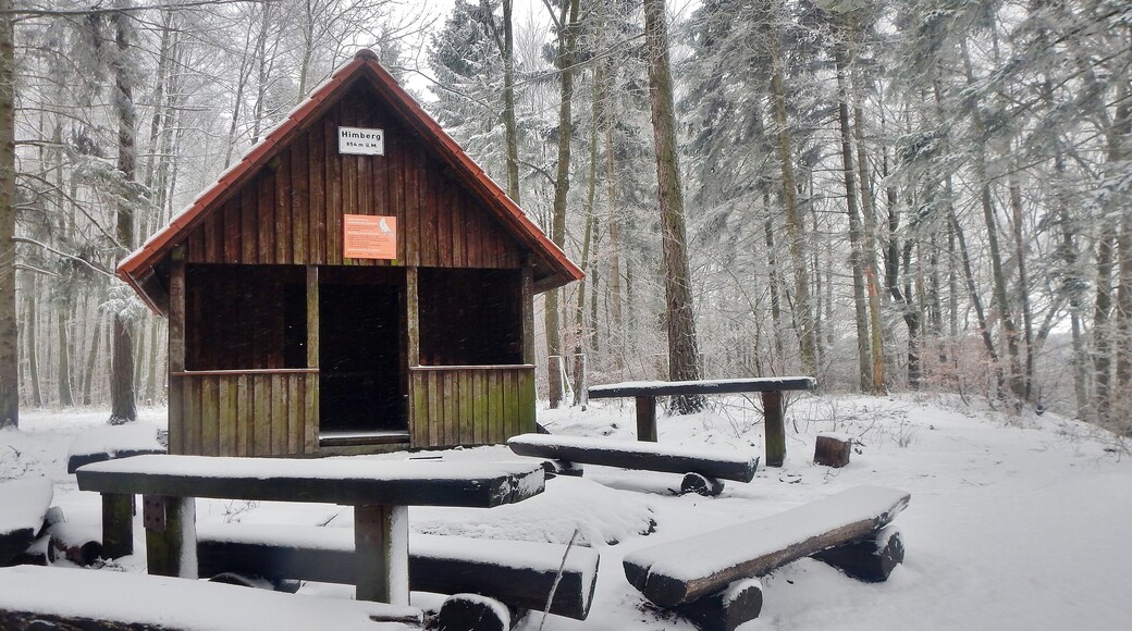 Grillplatz am Schwäbische-Alb-Nordrand-Weg HW1 bei der Himberg Hütte 854 m. ü. NN