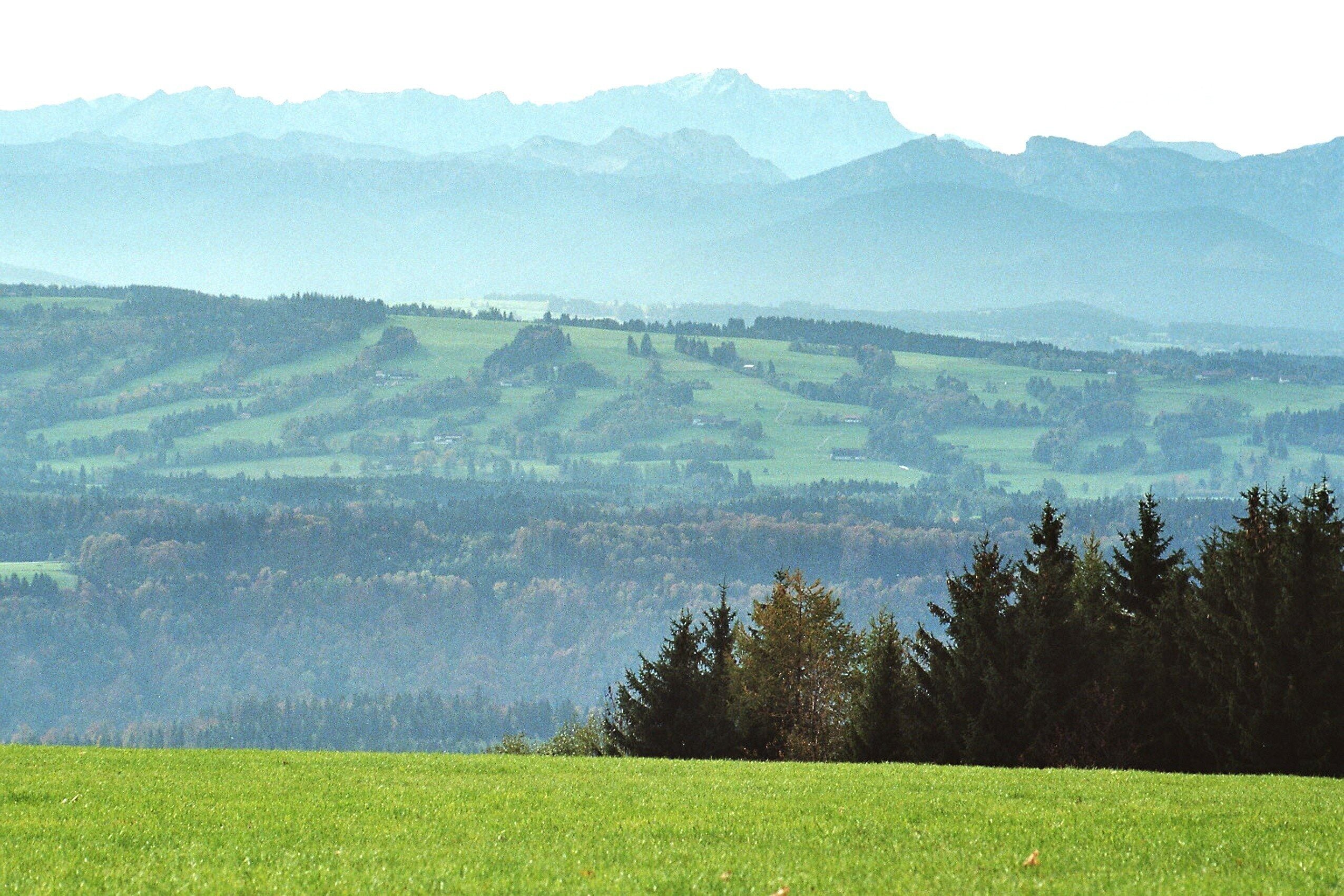 Hoher Peißenberg, view to the Alpine
