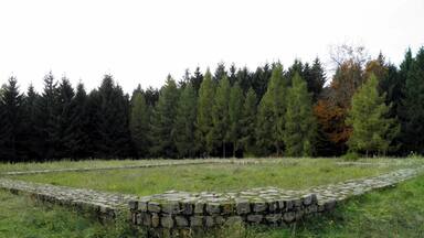 Reconstructed foundations of Kleinkastell (Fortlet) Hillscheid