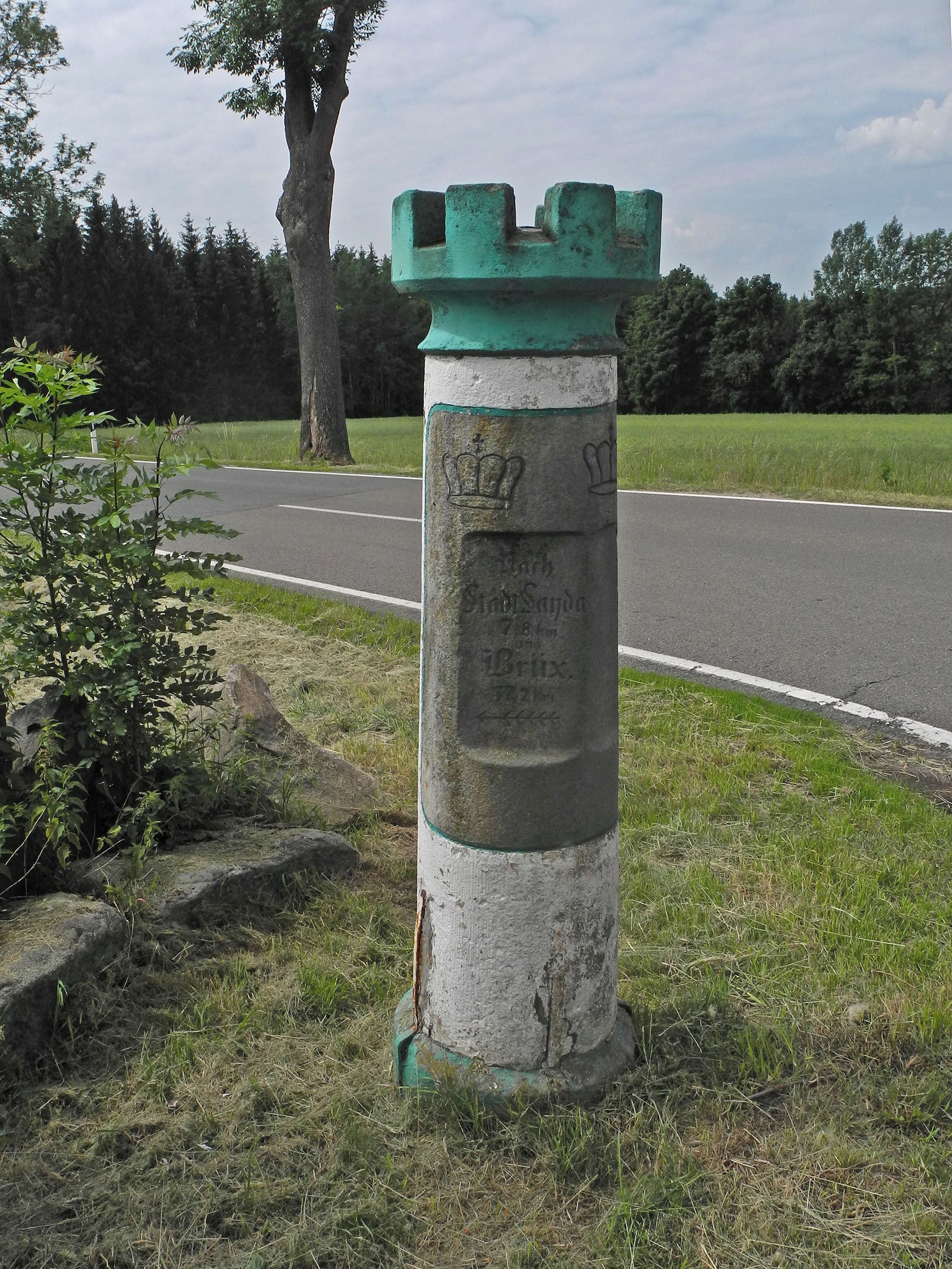 Wegestein in Obersaida, Olbernhauer Str. – Abzweig nach Sayda