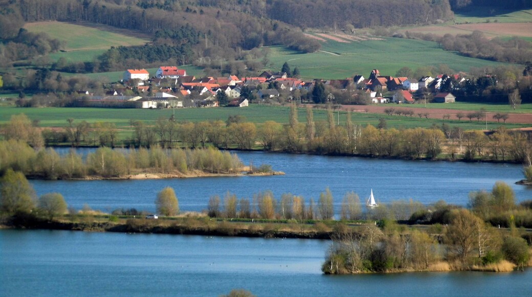 Blick vom Kochsberg über den Werratalsee nach Niederdünzebach - Meinhard-Grebendorf Kochsberg