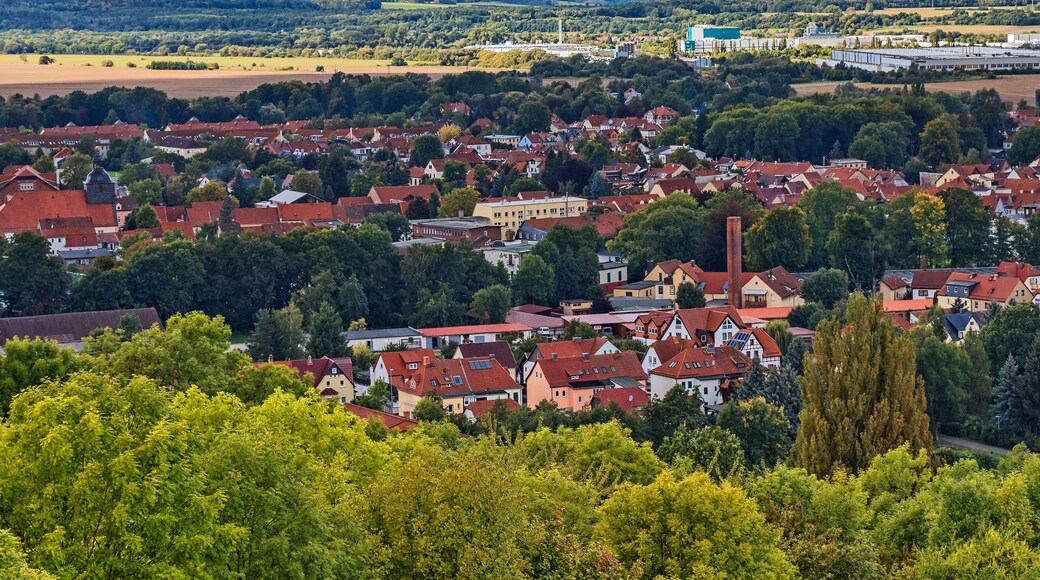 Blick vom Wasserturm über Ohrdruf Richtung Gewerbegebiet (HDR)