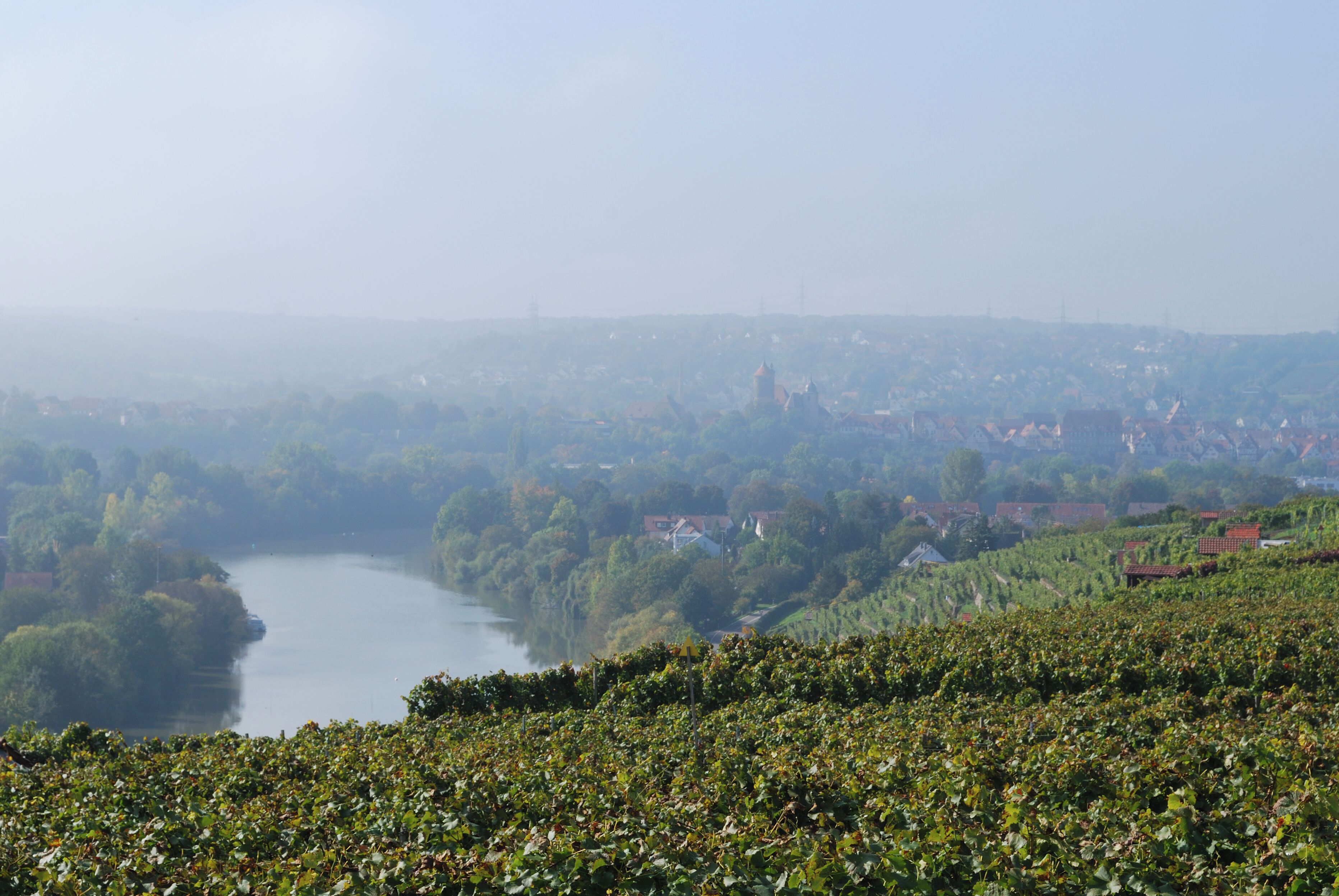 Besigheim in fog, German Federal State Baden-Württemberg.