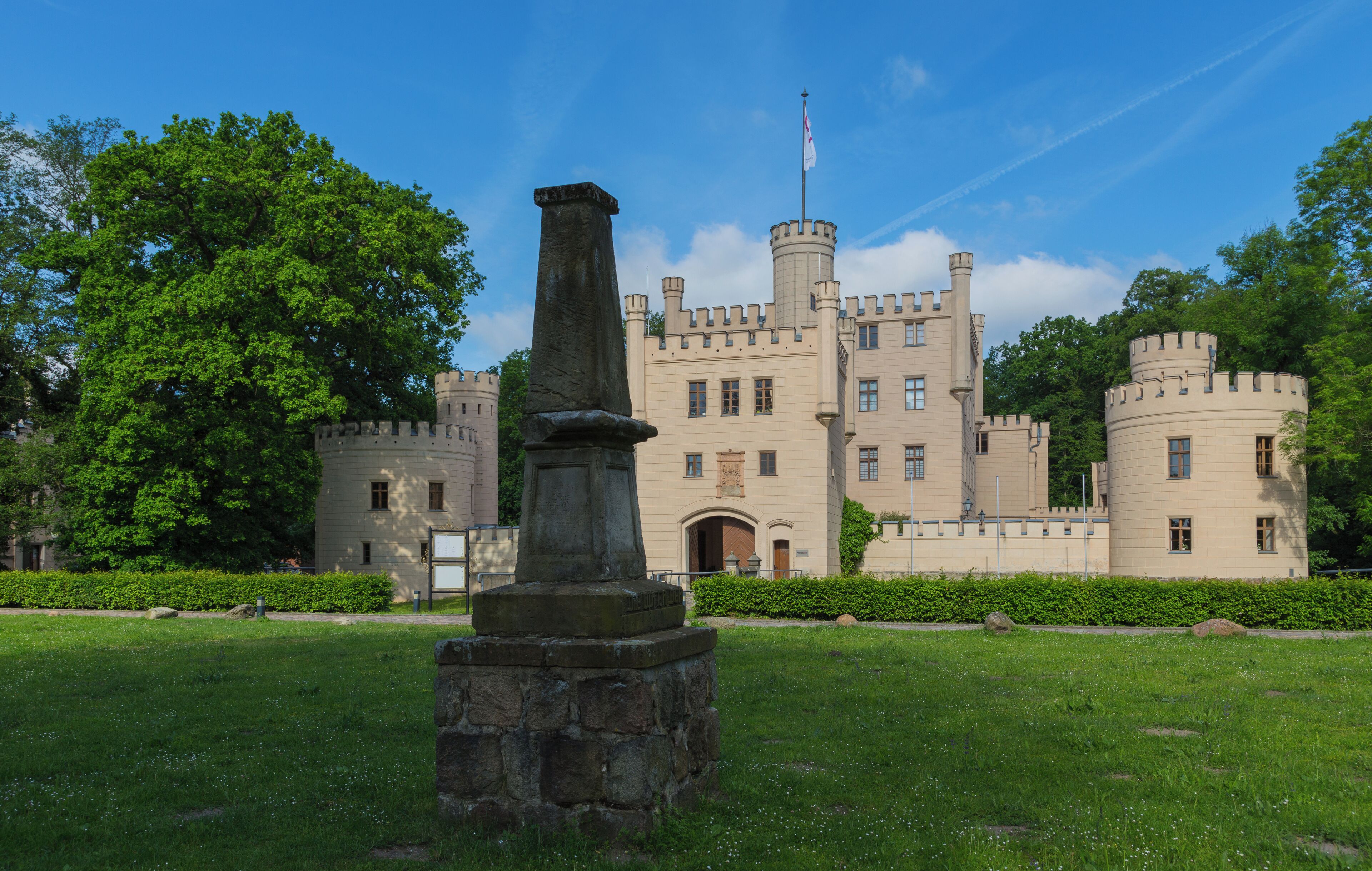Letzlingen Hunting Lodge (Jagdschloss Letzlingen) in Letzlingen, district of Gardelegen, Altmarkkreis Salzwedel, Saxony-Anhalt, Germany. The Jagdschloss is now used as a museum and a hotel and restaurant (Schloßhotel Letzlingen). It is a listed cultural heritage monument.