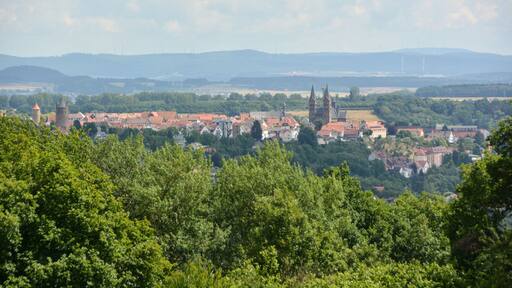 Historic district of Fritzlar, Hesse, Germany, view from Büraberg