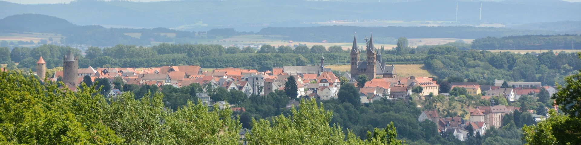 Historic district of Fritzlar, Hesse, Germany, view from Büraberg