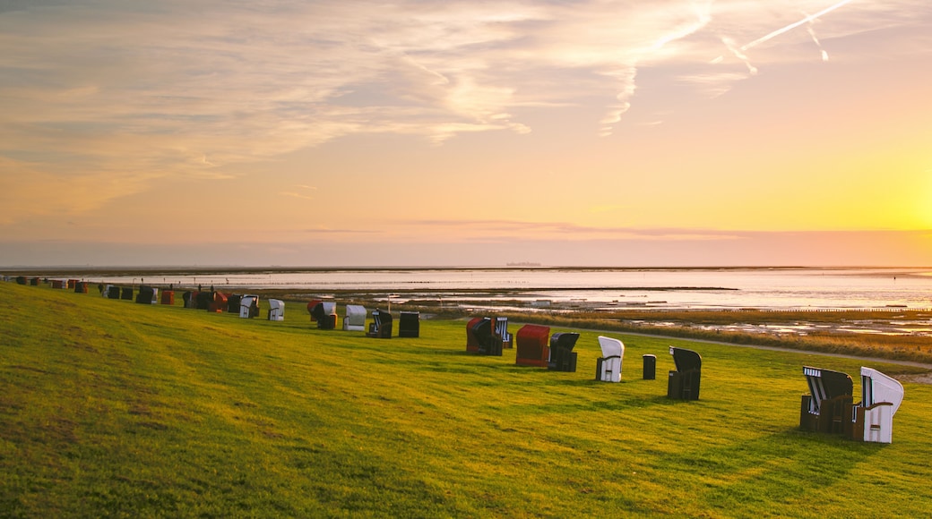 Sonnenuntergang am Nordseedeich