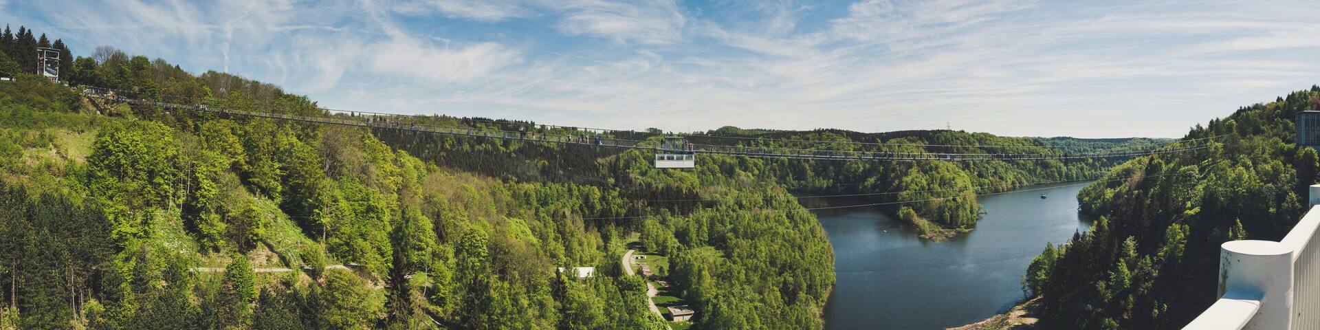 Panoramic of one of the longest pedestrian bridges in the world.