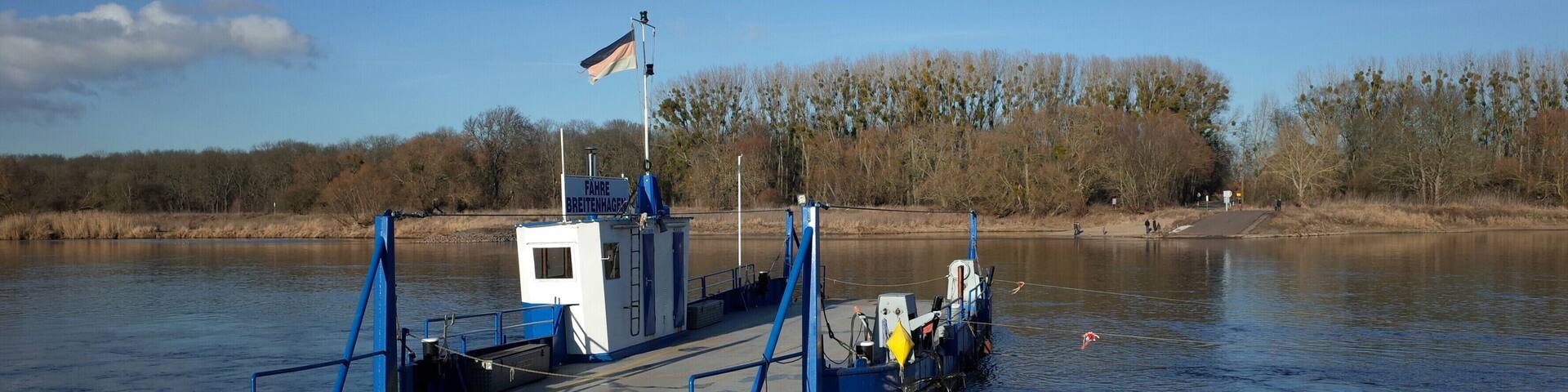 Breitenhagen, Ortstei Alt Tochheim, Gierseilfähre Breitenhagen über die Elbe