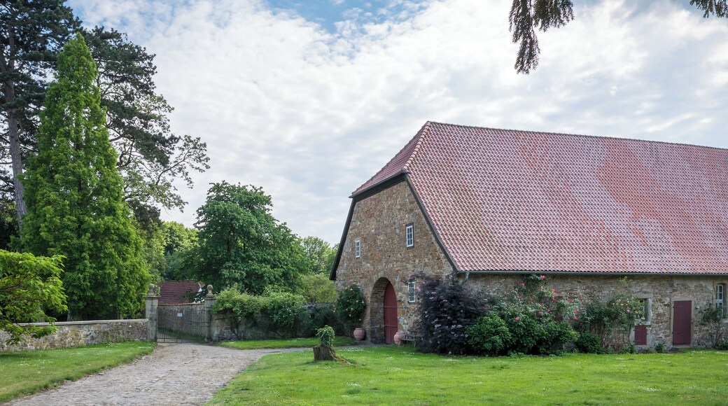 Hünnefeld Castle near Bad Essen. Auxiliary building. Osnabrück Land, Lower Saxony, Germany