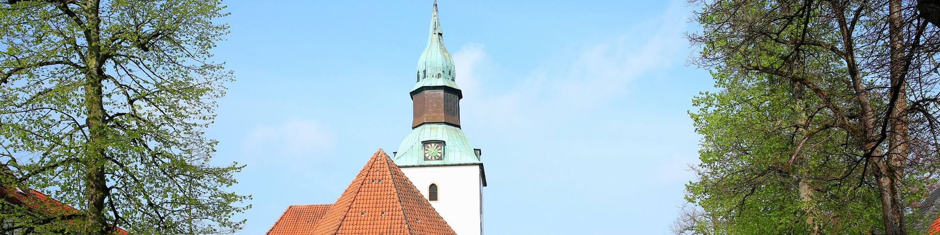 Historic downtown in Bad Essen, Osnabruecker Land, Lower Saxony, Germany