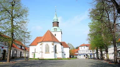 Historic downtown in Bad Essen, Osnabruecker Land, Lower Saxony, Germany