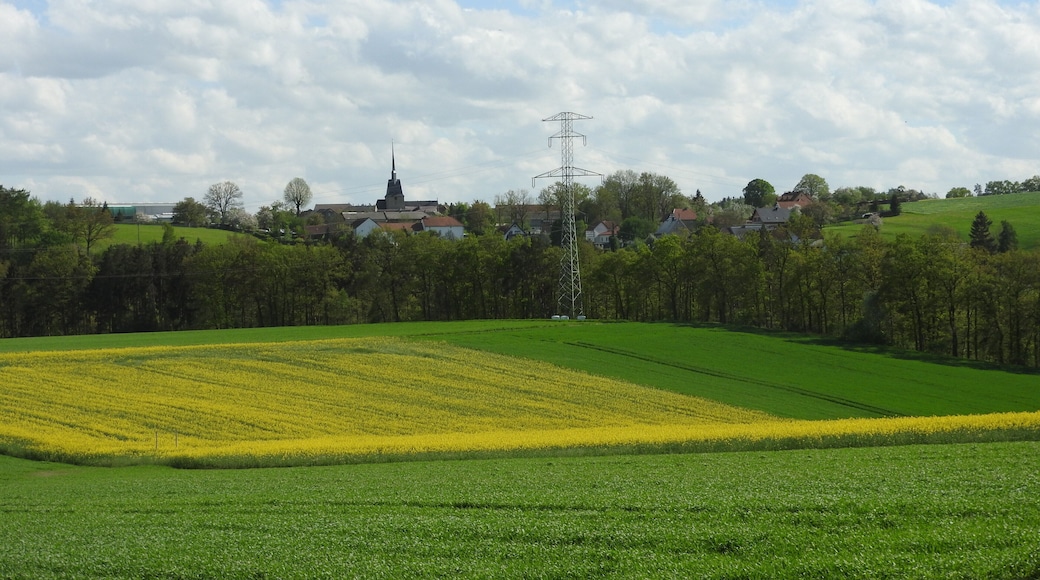 Blick von Wiebelsdorf auf Wöhlsdorf, Auma-Weidatal, Thüringen