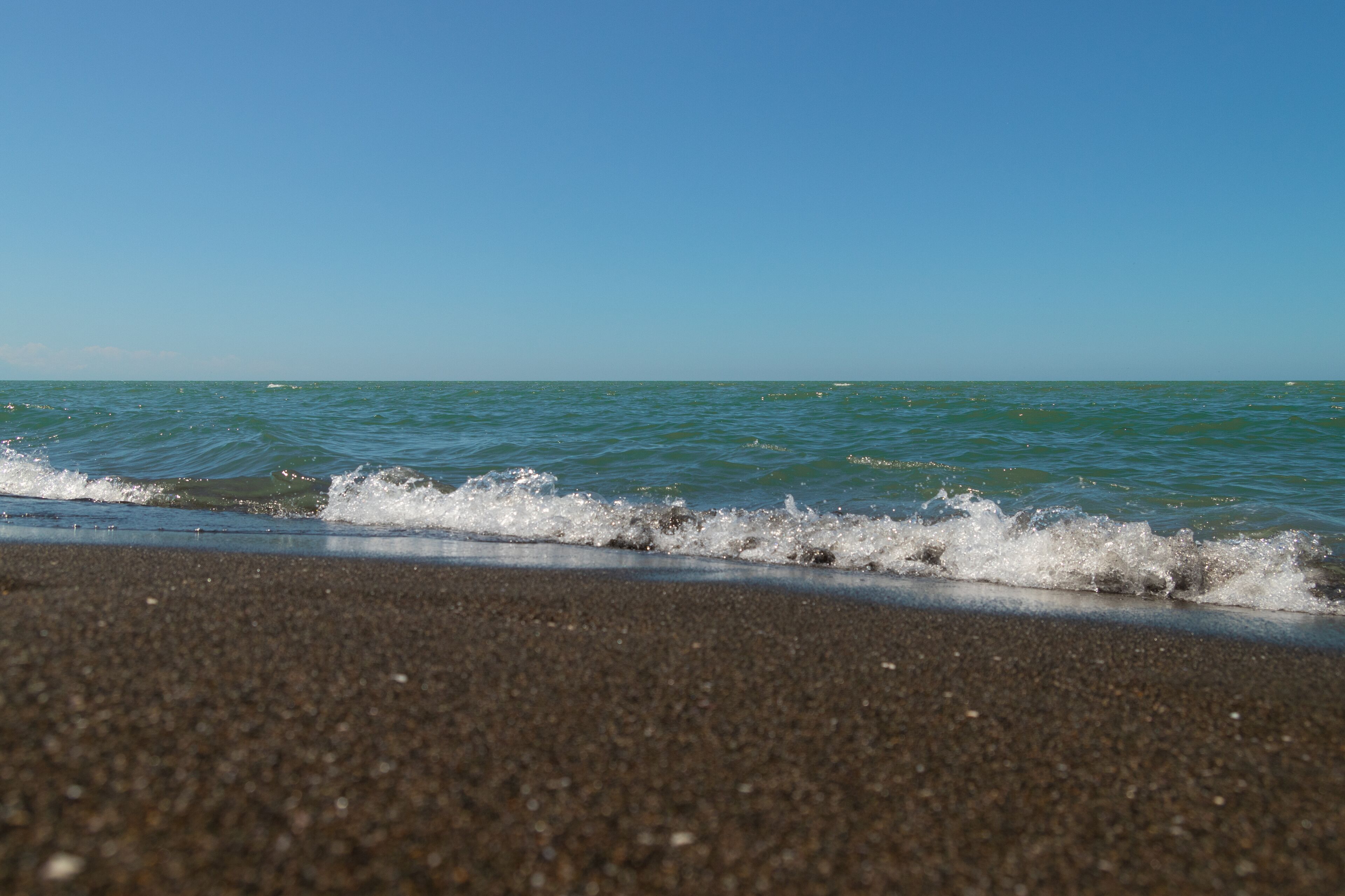 magnetic black sand in the village of Ureki in Georgia.Black sea beach with black sand