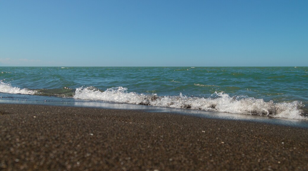 magnetic black sand in the village of Ureki in Georgia.Black sea beach with black sand