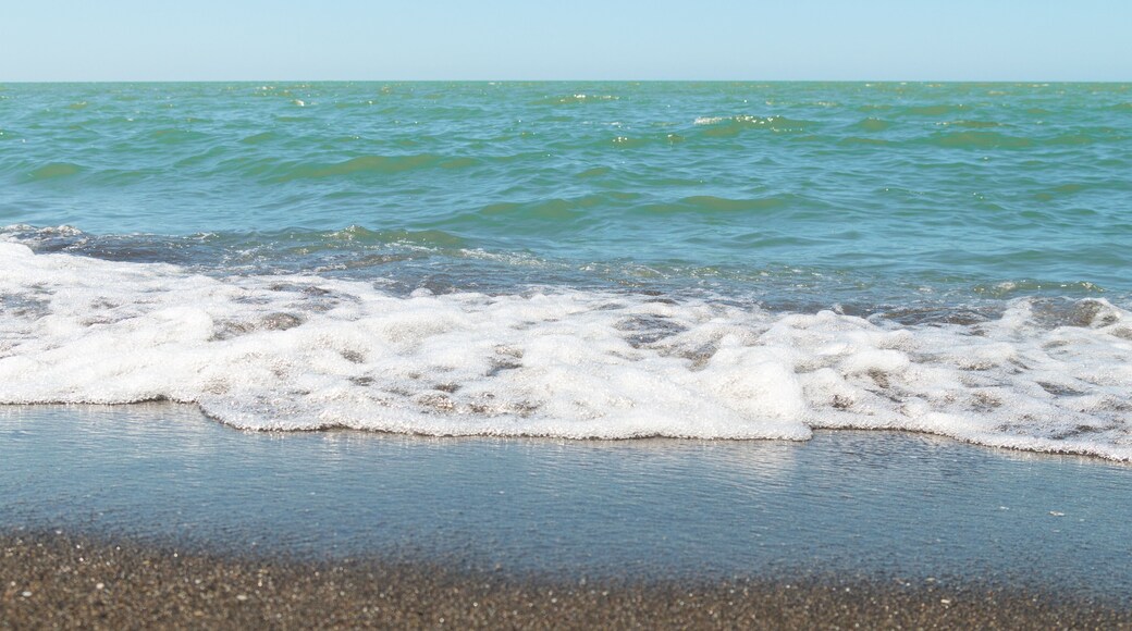 magnetic black sand in the village of Ureki in Georgia.Black sea beach with black sand