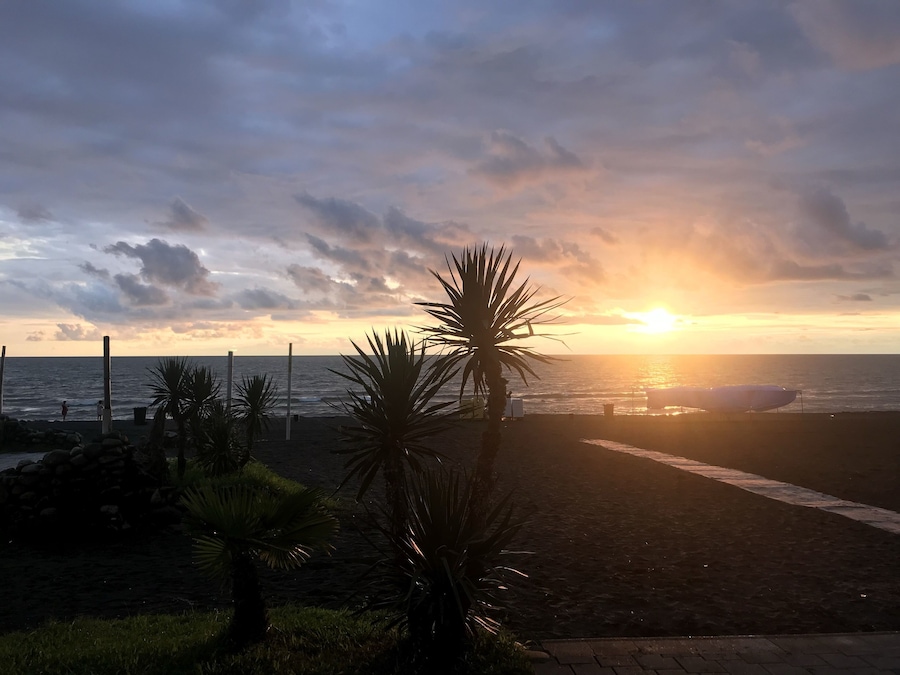 Breathtaking shot of the beautiful sunset in the beach of Shekhvetili village in Georgia