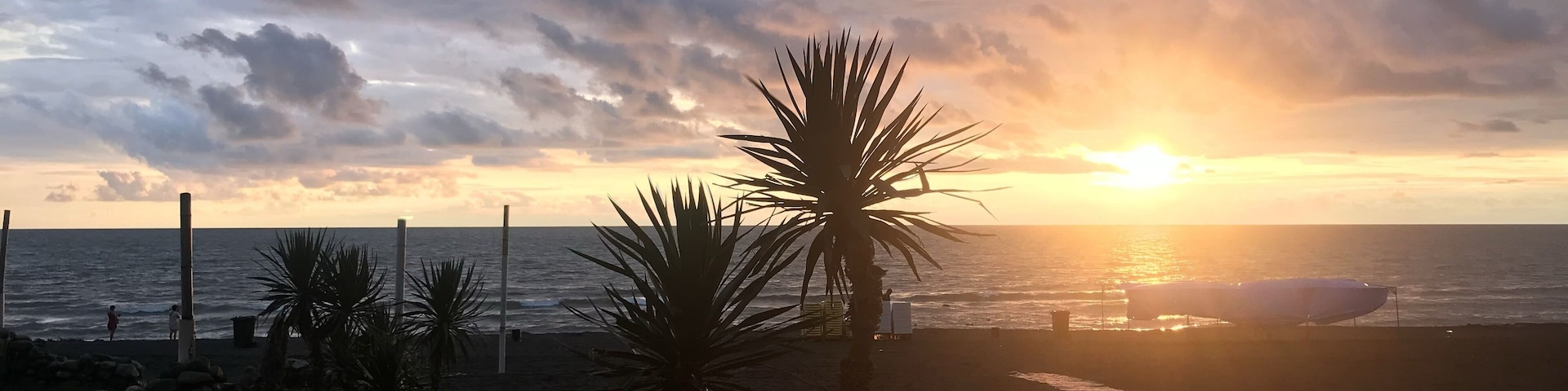 Breathtaking shot of the beautiful sunset in the beach of Shekhvetili village in Georgia