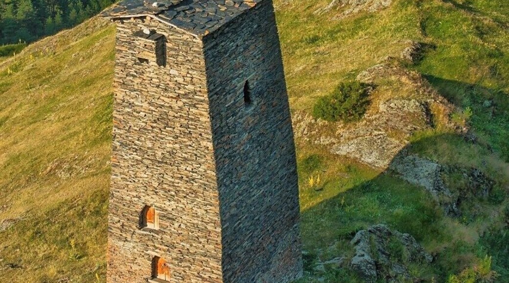 July 2010
Keselo fortress, Kvemo Omalo village, Tusheti region, Caucasus, Georgia
One of the towers of Keselo fortress in the village of Kvemo Omalo. It was built in middle ages as for protecting of this border region of Georgian kingdom.