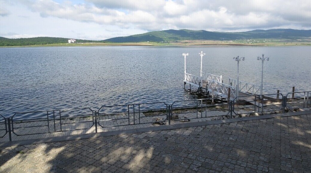 View from Bazaleti Lake in Georgia.