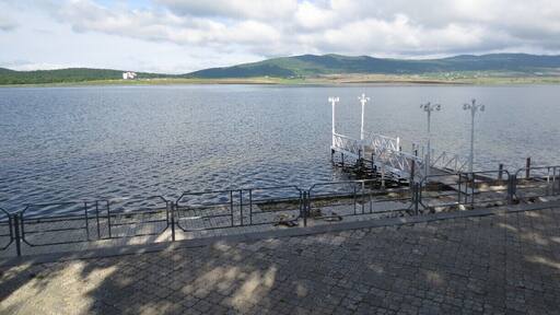 View from Bazaleti Lake in Georgia.