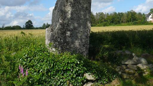 St. John's menhir in Scaër, Finistère, Brittany, France.