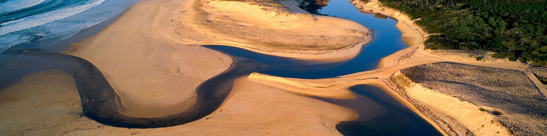 vue aérienne du courant d'huchet