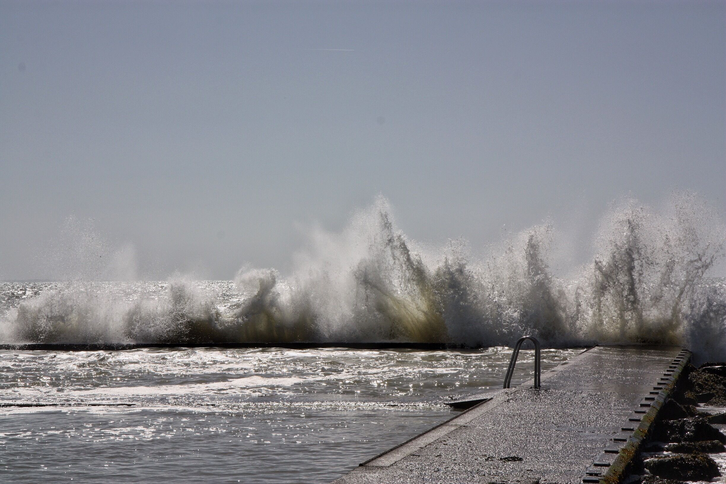 Beach pool, high tide.