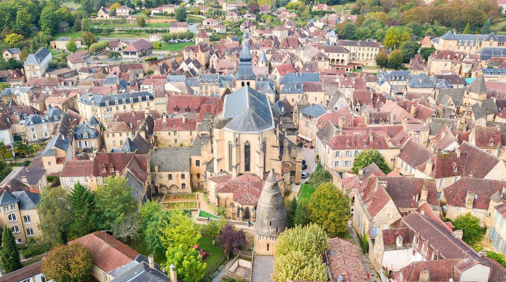 aerial view of sarlat la caneda town, France