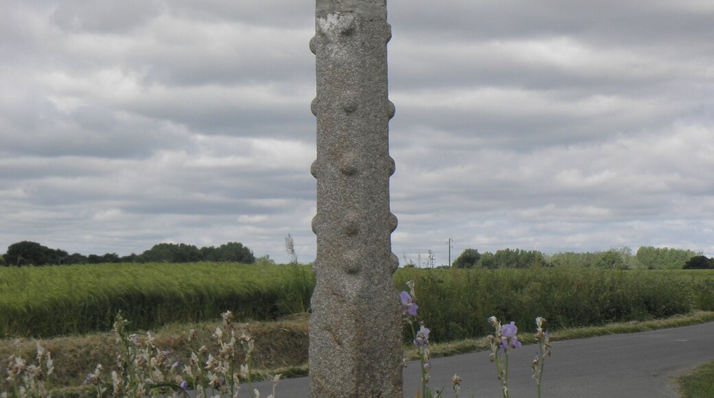 Croix Daveux, lieudit La Croix d'Aveu à Roz-Landrieux (35). Face au levant.