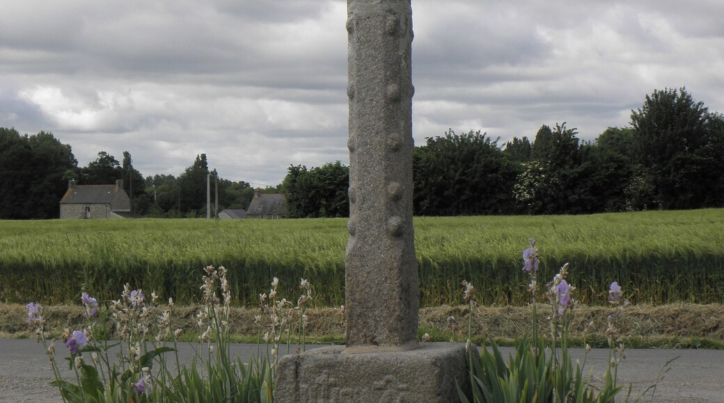 Croix Daveux, lieudit La Croix d'Aveu à Roz-Landrieux (35). Face au levant.