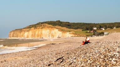 The beach at Quiberville. Quiberville is a commune in the Seine-Maritime department in Normandy, France.