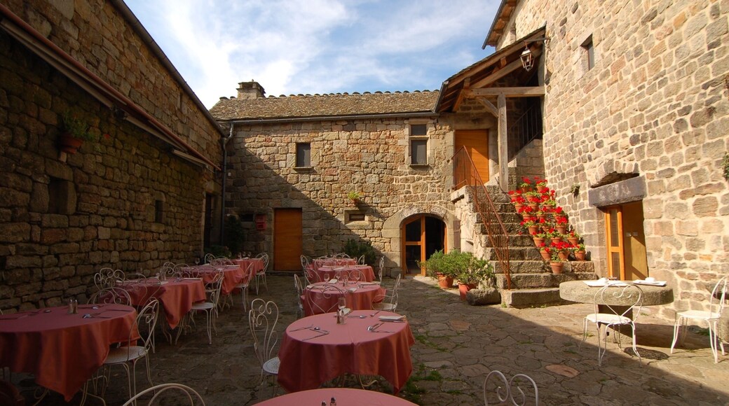 The courtyard restaurant at the Auberge La Régordane in La Garde Guérin France. One of the best al fresco #restaurant experiences we've ever had. #france #ardeche #cevennes #europe #food http://www.acooknotmad.com/2011/09/on-the-road-to-ardeche.html #roadtrip