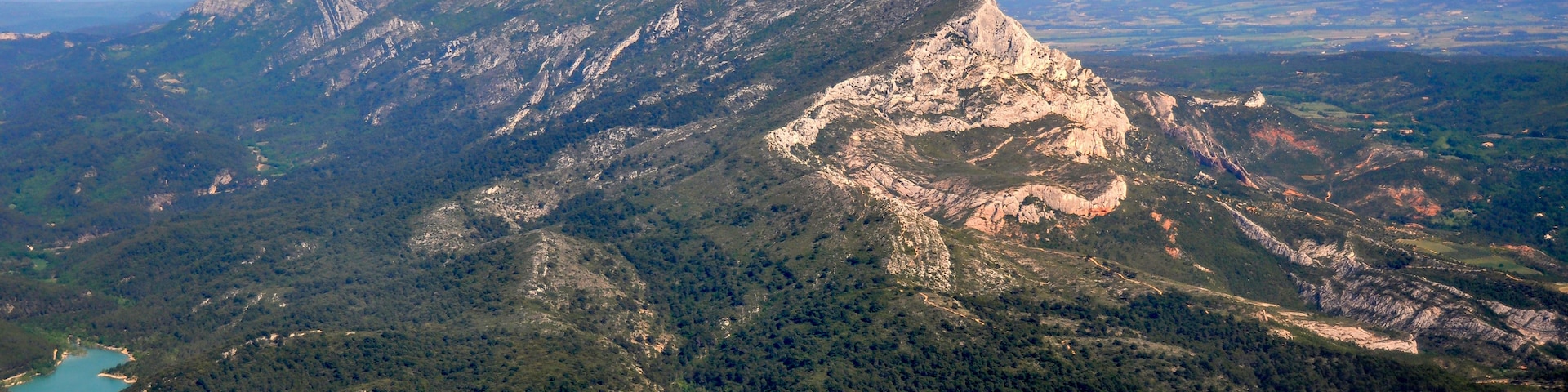 Aerial view of the Sainte Victoire mountain in the south of France