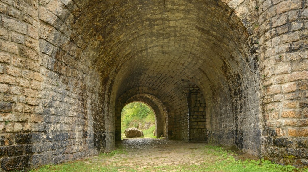 This file was uploaded with Commonist. Batterie des Roches : galerie de l'entrée (HDR).