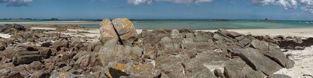 Panorama am Strand von Keremma in Tréflez, Bretagne, Frankreich