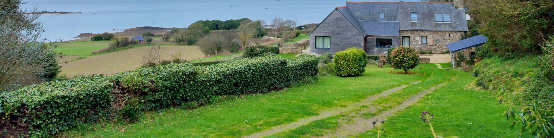 Beautiful view on the sea on the coast in Brittany. France